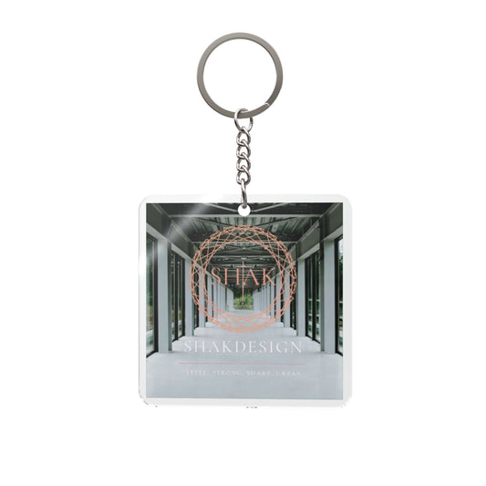 Modern Archway Photo Square Keychain — Minimal Travel & Memory Keepsake