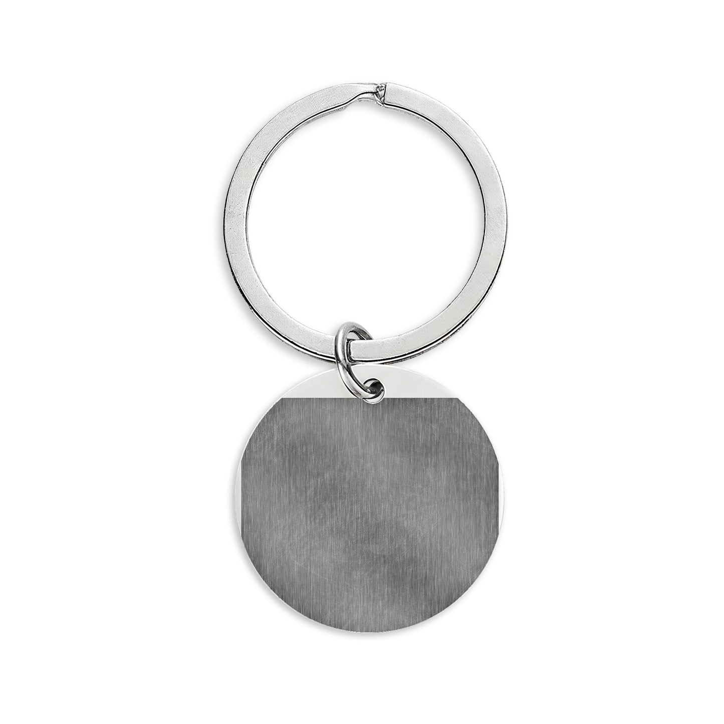 Engravable Stainless Steel Round Keychain - Personalized Metal Keyring