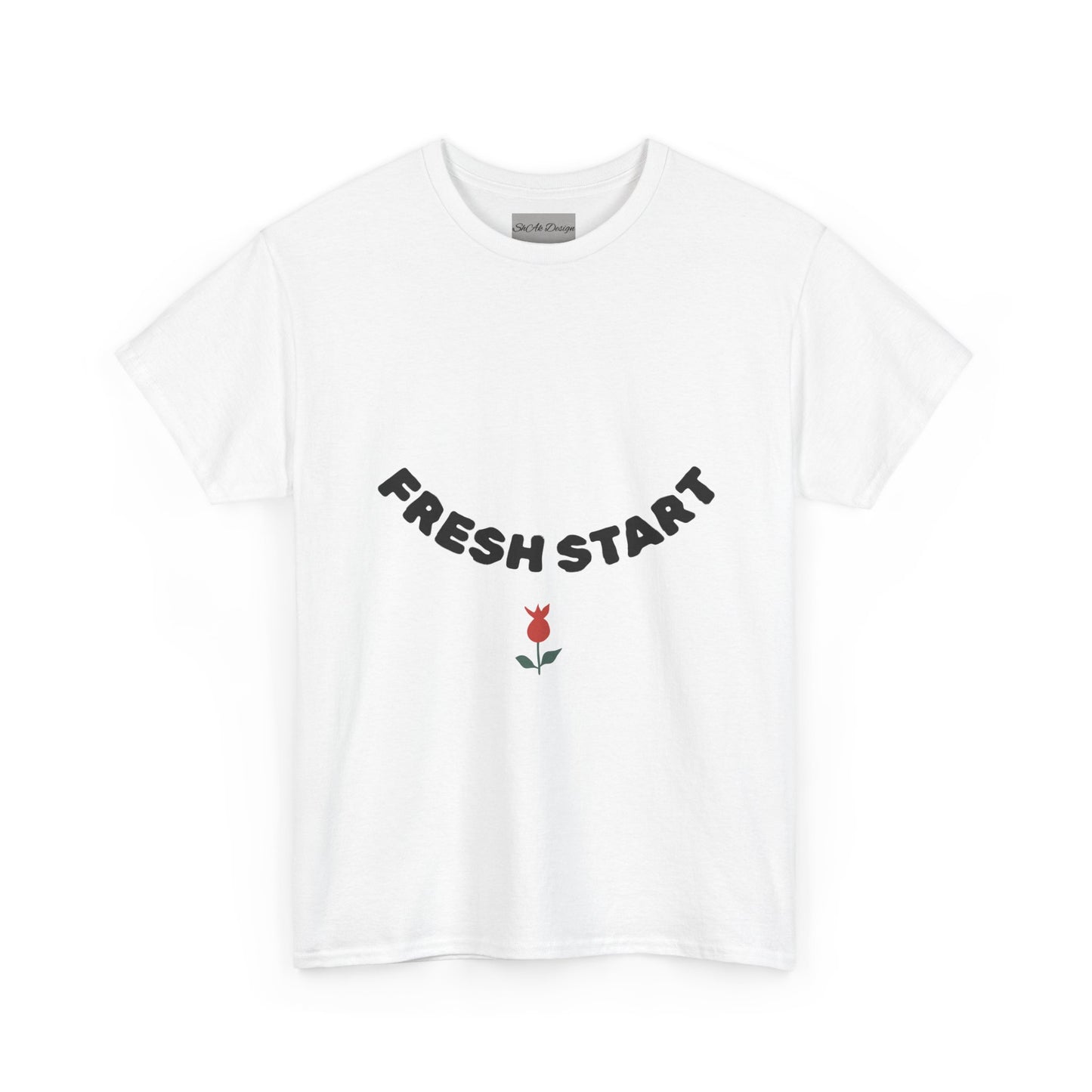 Fresh Start Tee — Minimal Rose Graphic Cotton T-Shirt