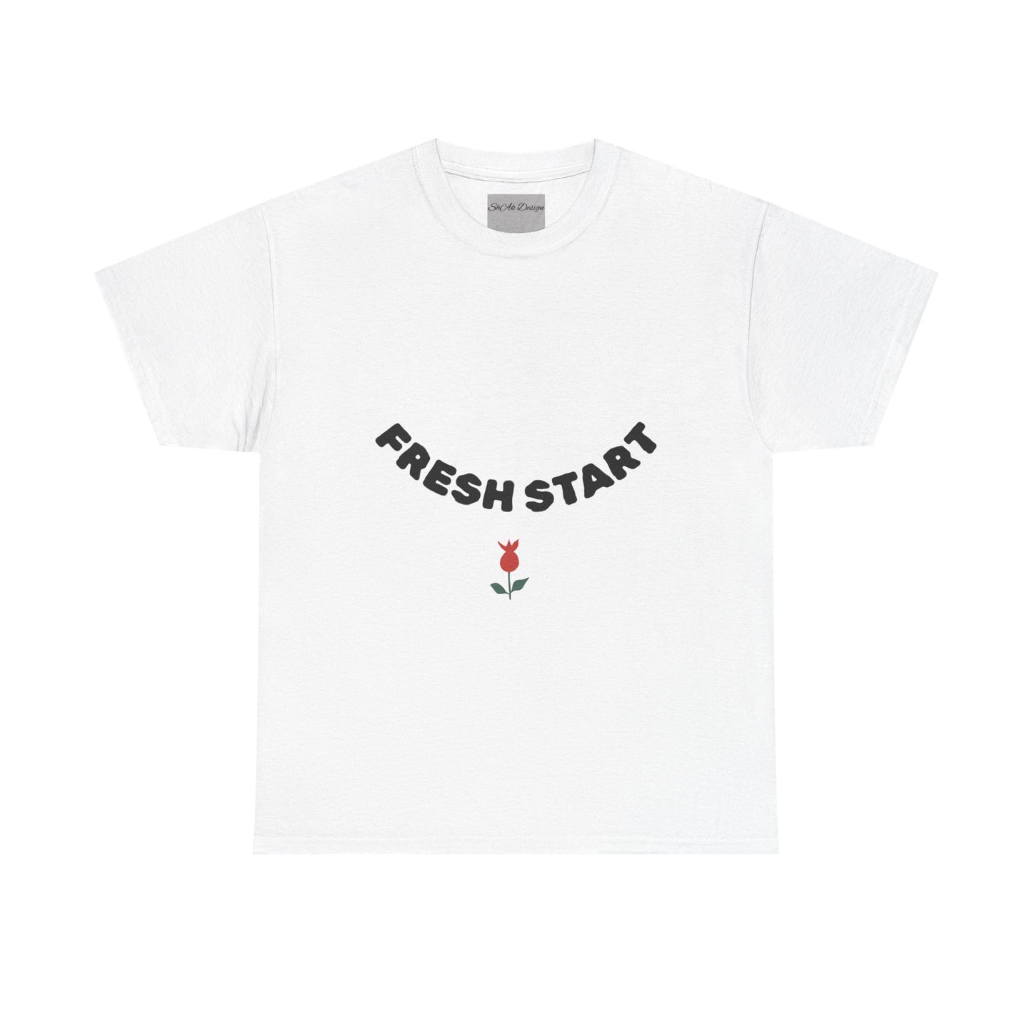Fresh Start Tee — Minimal Rose Graphic Cotton T-Shirt