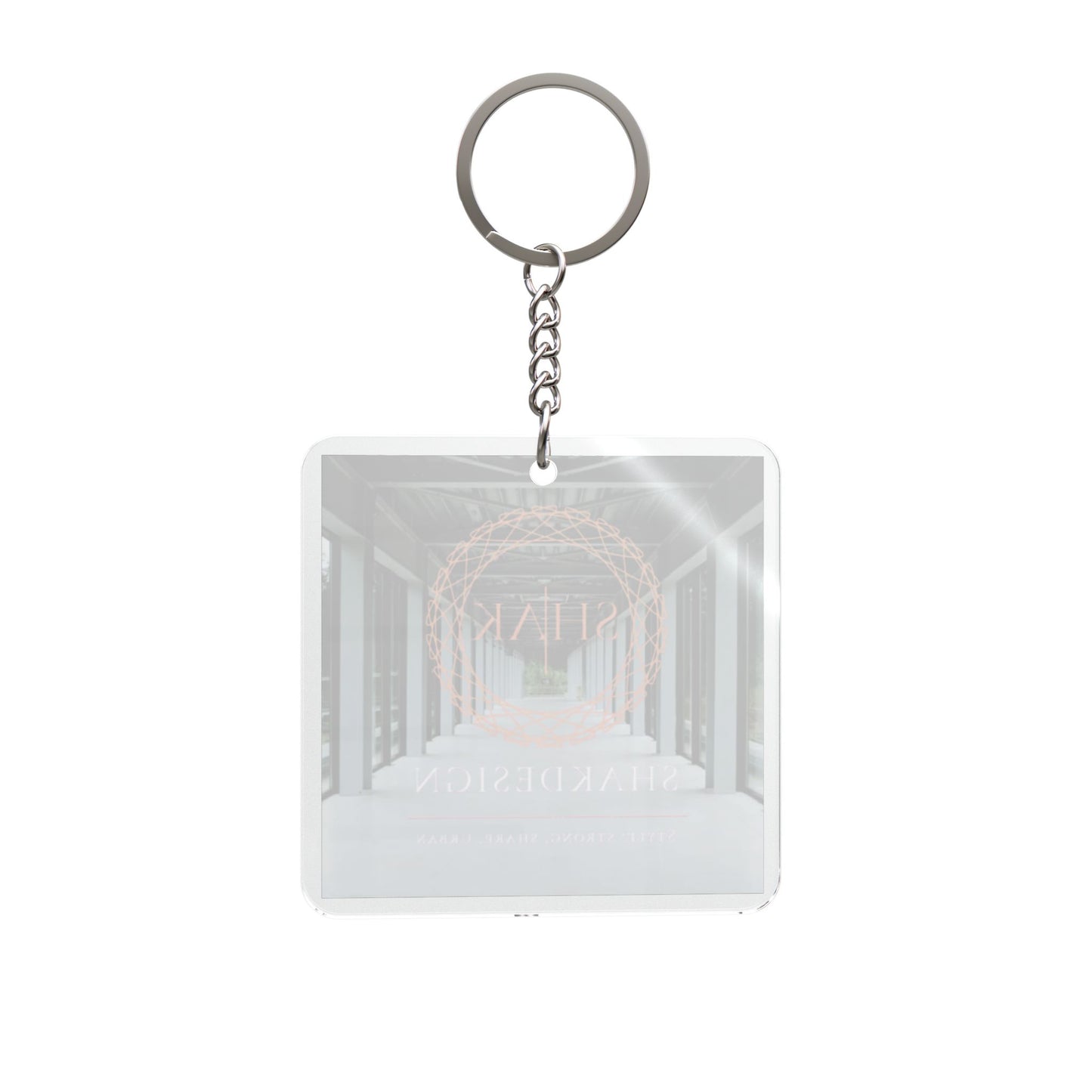 Modern Archway Photo Square Keychain — Minimal Travel & Memory Keepsake